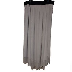 LLR LuLaRoe Light Gray Lucy Maxi Skirt Plus Sz 2XL